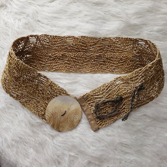 Vintage Susan Riedweg Braided Woven Wide Belt 90\'s 80\'s Boho Art-to-Wear Artisan main image 5